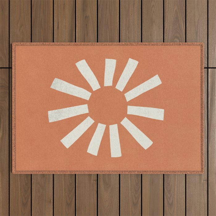 Sun Line Minimalist - Orange Outdoor Rug Gallery Image 1