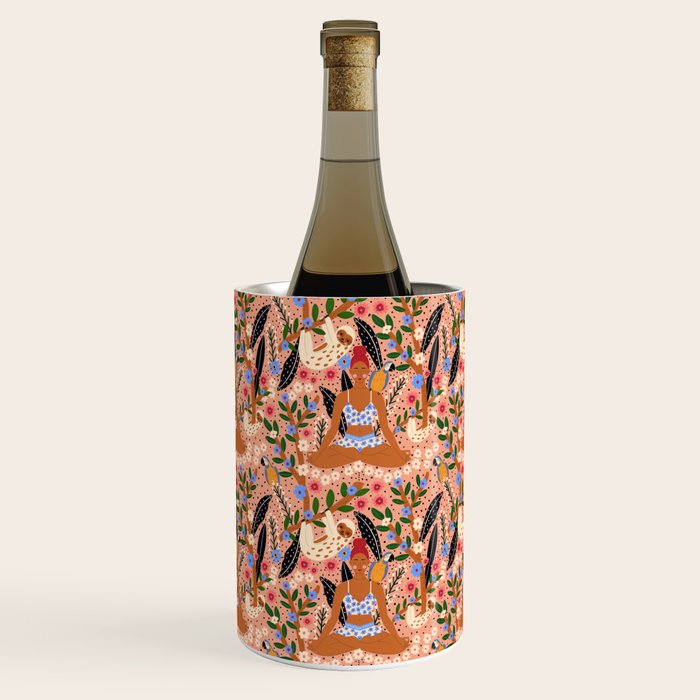 Yoga Plant Woman Portrait Wine Chiller Gallery Image 2