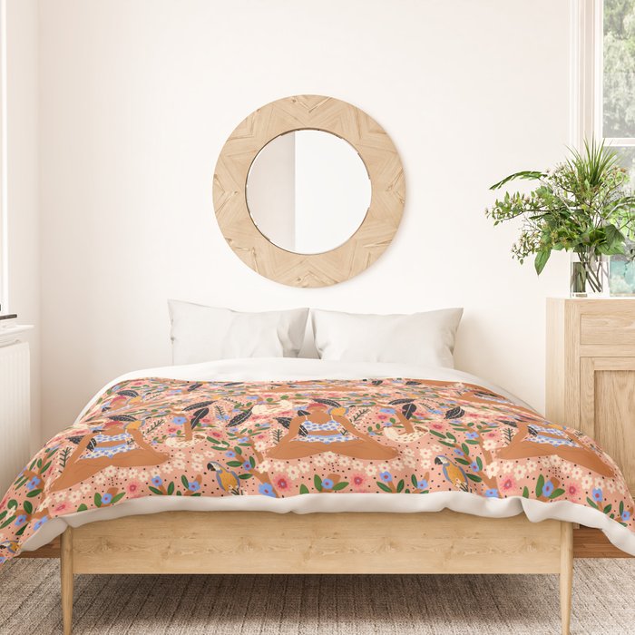 Yoga Plant Woman Portrait Duvet Cover Gallery Image 3