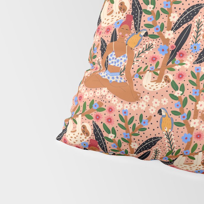 Yoga Plant Woman Portrait Pillow Sham Gallery Image 4