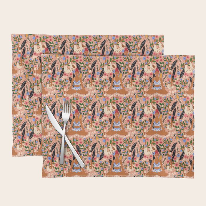Yoga Plant Woman Portrait Placemat Gallery Image 1