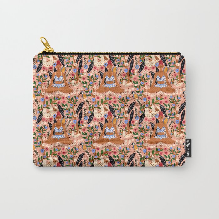 Yoga Plant Woman Portrait Carry All Pouch Gallery Image 1