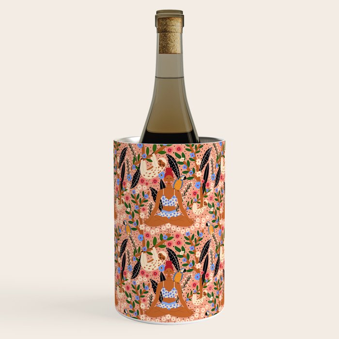 Yoga Plant Woman Portrait Wine Chiller Gallery Image 1