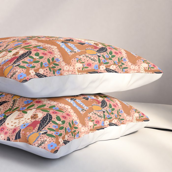 Yoga Plant Woman Portrait Pillow Sham Gallery Image 3