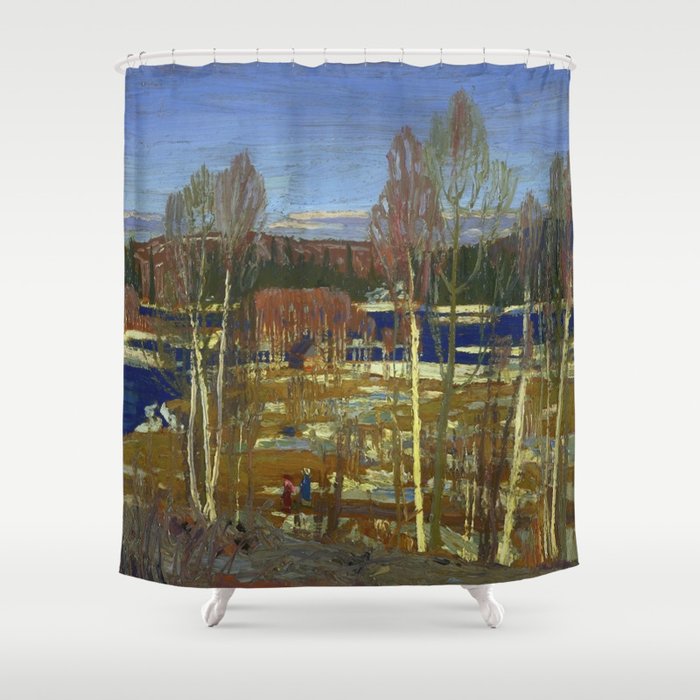 Tom Thomson Larry Dickson's Cabin 1917 Canadian Landscape Artist Shower Curtain Gallery Image 1