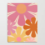 Retro 60s 70s Flowers Thulian Pink Orange Cream Pattern Notebook Gallery Image 4