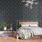 Romantic Botanica - Tapestry Bouquet in Navy Wallpaper Gallery Image 3