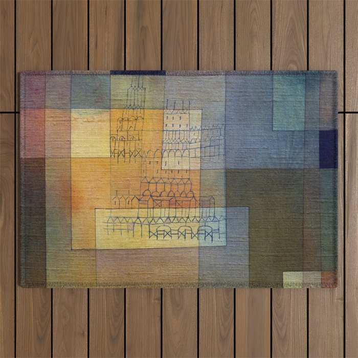 Polyphonic Architecture (1930) painting, Paul Klee Outdoor Rug Gallery Image 1