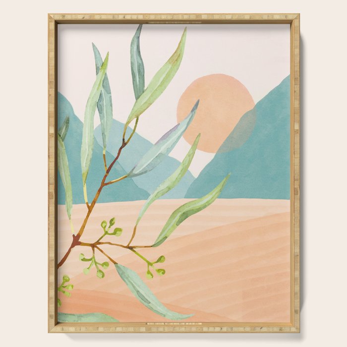 Setting Sun over the Sea 1 Serving Tray Gallery Image 1