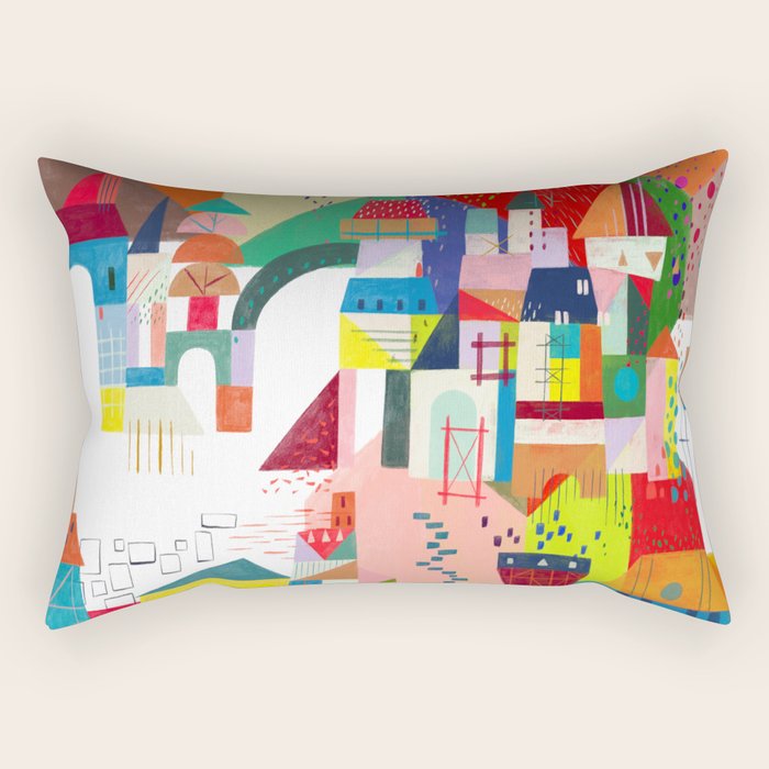 Blocks Castle Rectangular Pillow Gallery Image 2