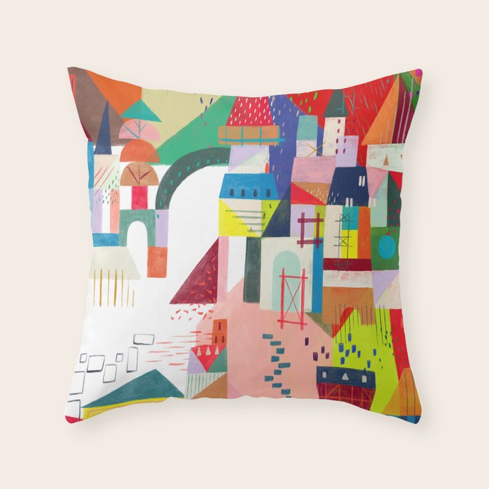 Blocks Castle Throw Pillow Gallery Image 6