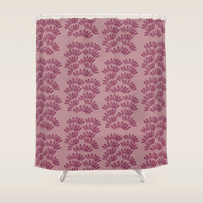 Modern Botanical on Berry  Shower Curtain Gallery Image 1
