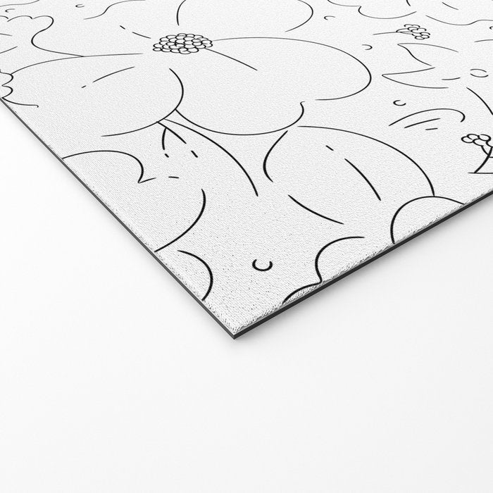 Black and white flower art pattern Welcome Mat Gallery Image 2