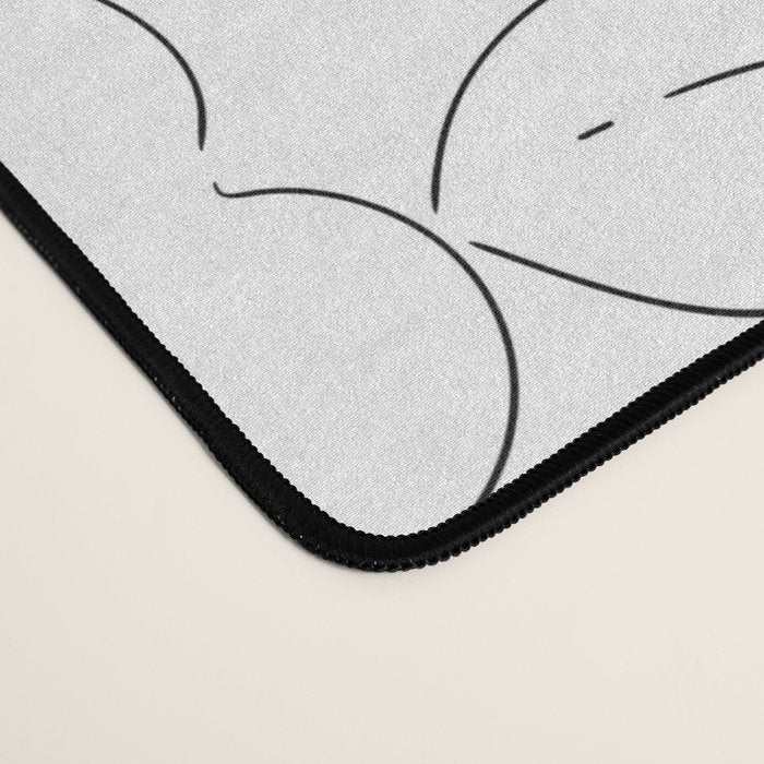 Black and white flower art pattern Desk Mat Gallery Image 4