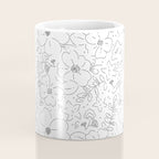 Black and white flower art pattern Coffee Mug Gallery Image 4