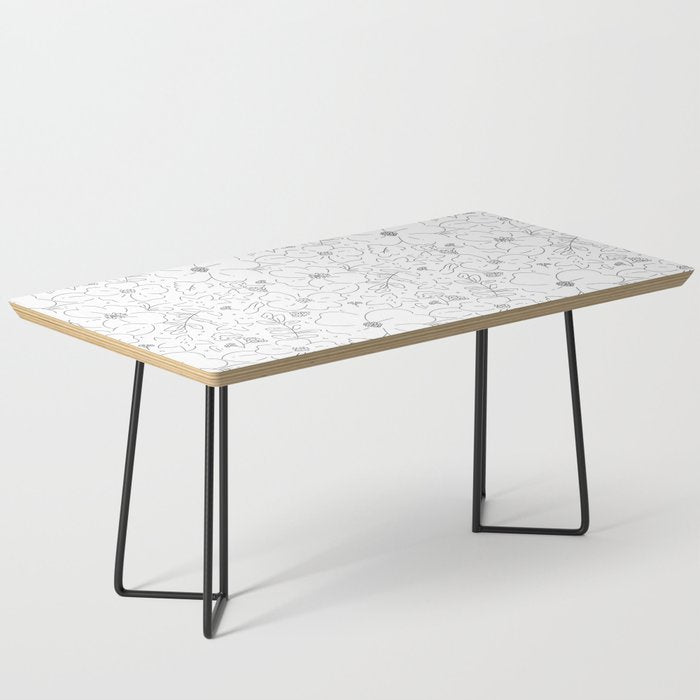 Black and white flower art pattern Coffee Table Gallery Image 1