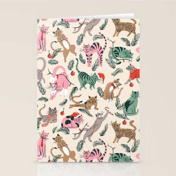 Silly Christmas Cats Stationery Card Gallery Image 1
