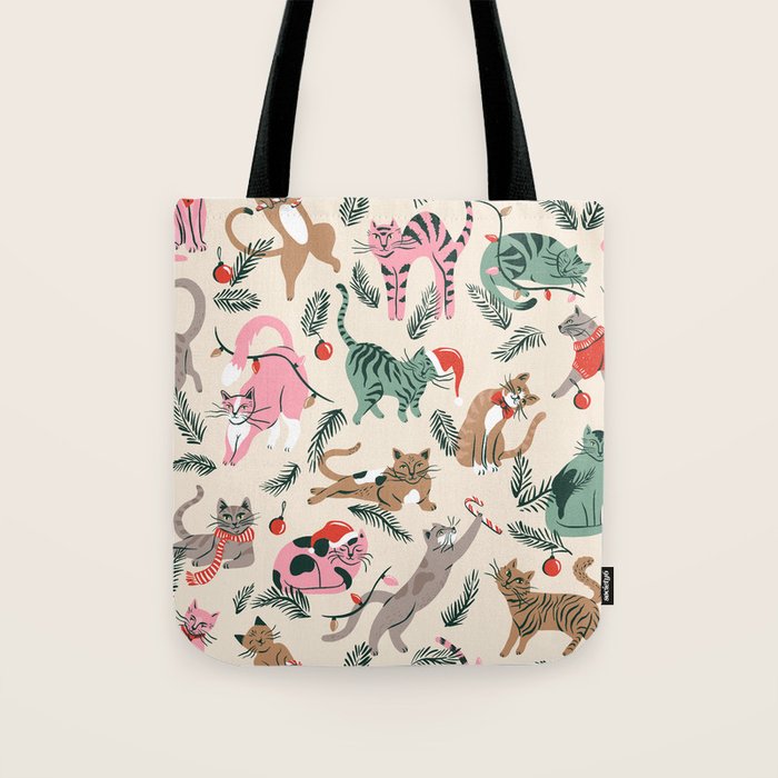 Silly Christmas Cats Tote Bag Gallery Image 1