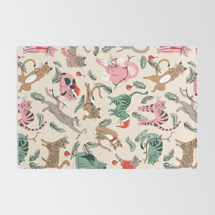 Silly Christmas Cats Rug Gallery Image 2