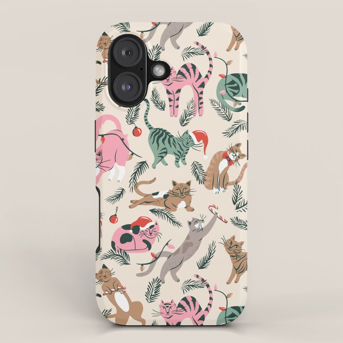 Silly Christmas Cats iPhone Case Gallery Image 1
