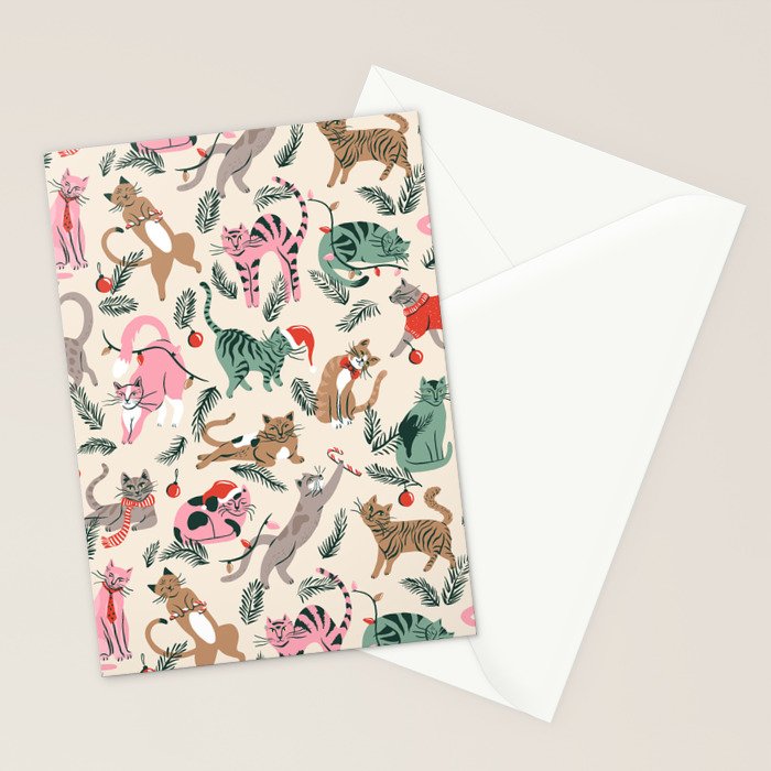 Silly Christmas Cats Stationery Card Gallery Image 2