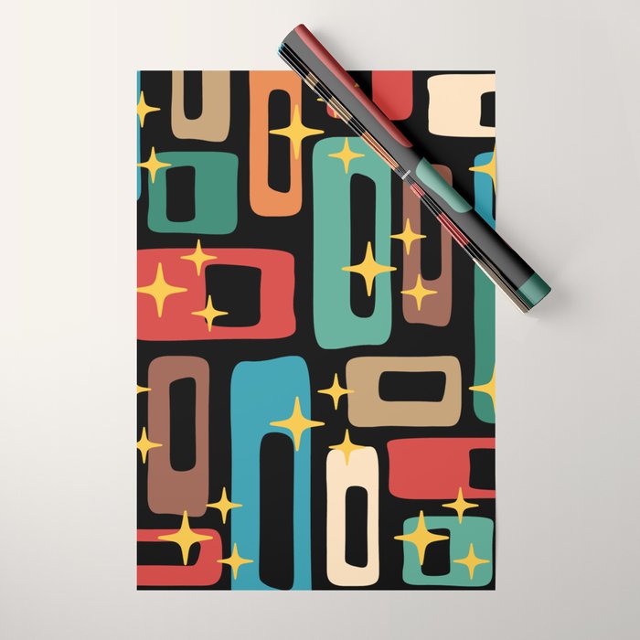Retro Mid Century Modern Abstract Pattern 223 Wrapping Paper Gallery Image 1
