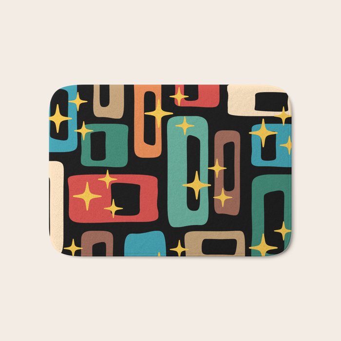 Retro Mid Century Modern Abstract Pattern 223 Bath Mat Gallery Image 1