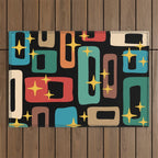 Retro Mid Century Modern Abstract Pattern 223 Outdoor Rug Gallery Image 1