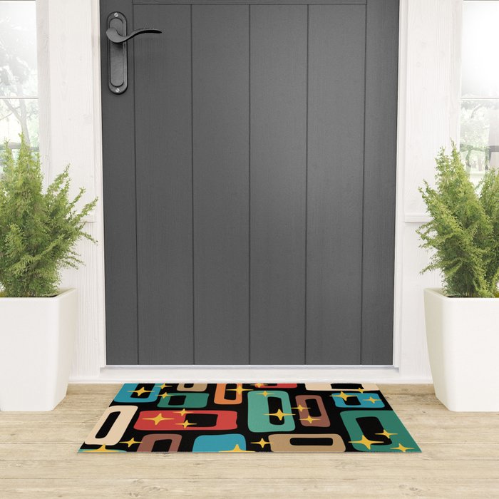 Retro Mid Century Modern Abstract Pattern 223 Welcome Mat Gallery Image 3