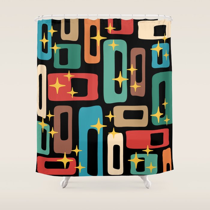 Retro Mid Century Modern Abstract Pattern 223 Shower Curtain Gallery Image 1