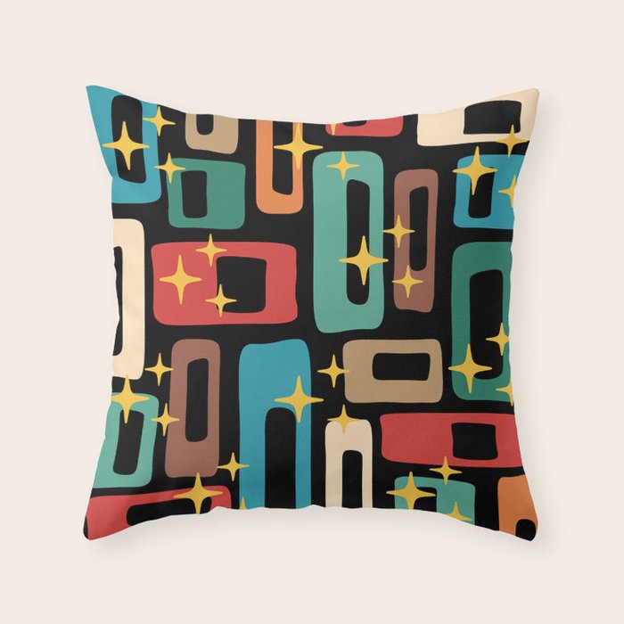Retro Mid Century Modern Abstract Pattern 223 Throw Pillow Gallery Image 6