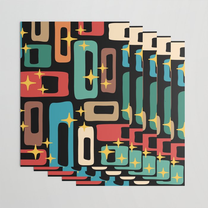 Retro Mid Century Modern Abstract Pattern 223 Wrapping Paper Gallery Image 3