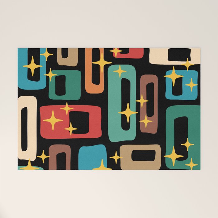 Retro Mid Century Modern Abstract Pattern 223 Welcome Mat Gallery Image 1