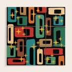 Retro Mid Century Modern Abstract Pattern 223 Wood Wall Art Gallery Image 1