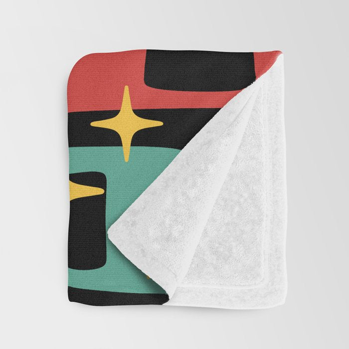 Retro Mid Century Modern Abstract Pattern 223 Throw Blanket Gallery Image 3
