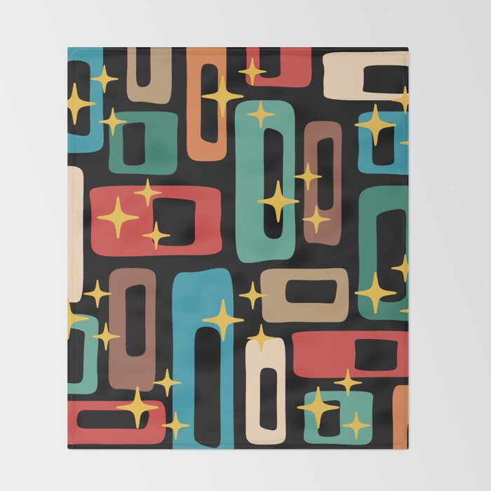 Retro Mid Century Modern Abstract Pattern 223 Throw Blanket Gallery Image 2