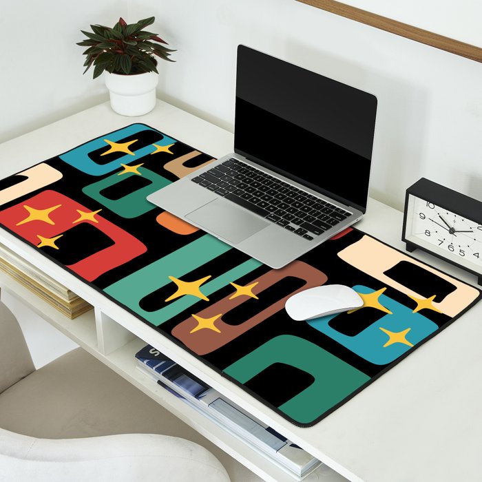 Retro Mid Century Modern Abstract Pattern 223 Desk Mat Gallery Image 2