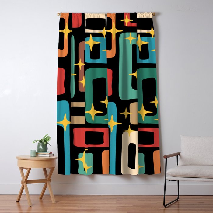 Retro Mid Century Modern Abstract Pattern 223 Window Curtain Gallery Image 5