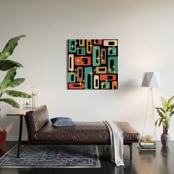 Retro Mid Century Modern Abstract Pattern 223 Wood Wall Art Gallery Image 2