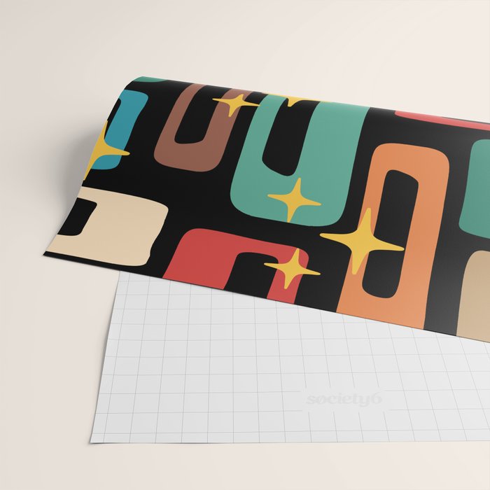 Retro Mid Century Modern Abstract Pattern 223 Wrapping Paper Gallery Image 2