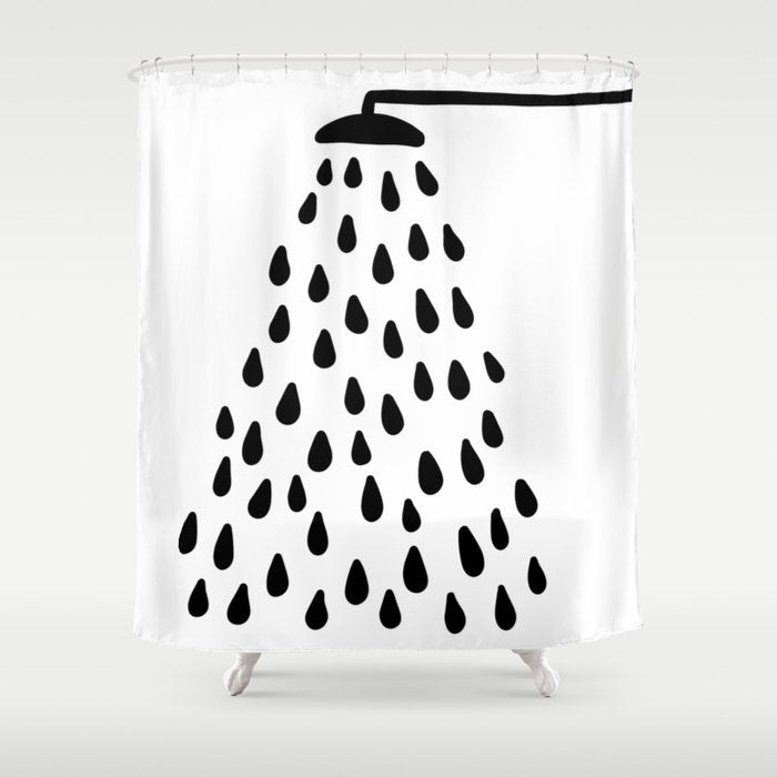Shower drops with feucet on the right side Shower Curtain Gallery Image 1