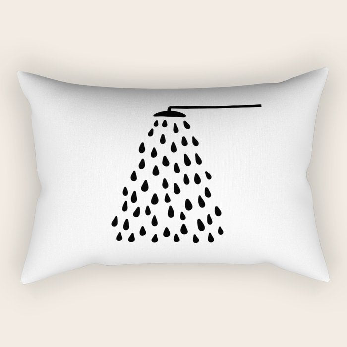 Shower drops with feucet on the right side Rectangular Pillow Gallery Image 1