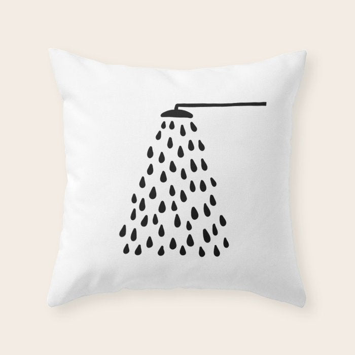 Shower drops with feucet on the right side Throw Pillow Gallery Image 6