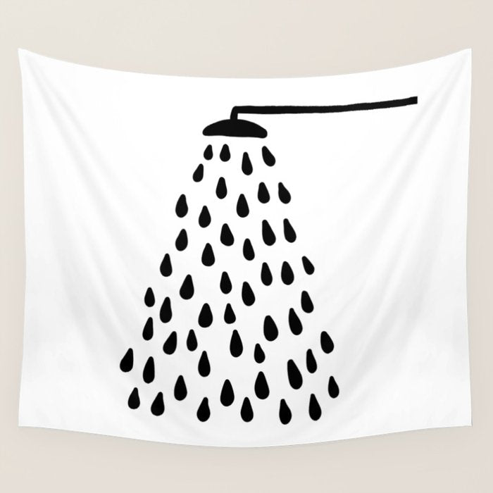 Shower drops with feucet on the right side Wall Tapestry Gallery Image 1