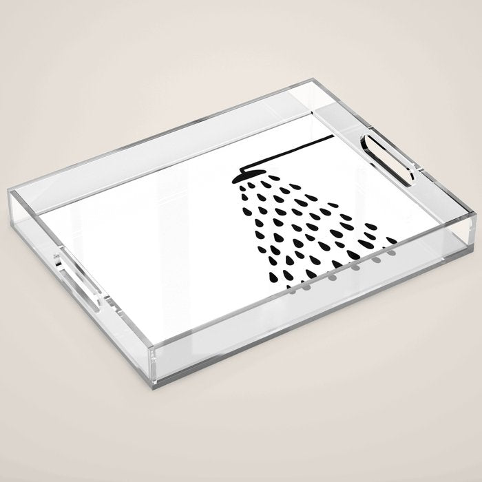 Shower drops with feucet on the right side Acrylic Tray Gallery Image 1