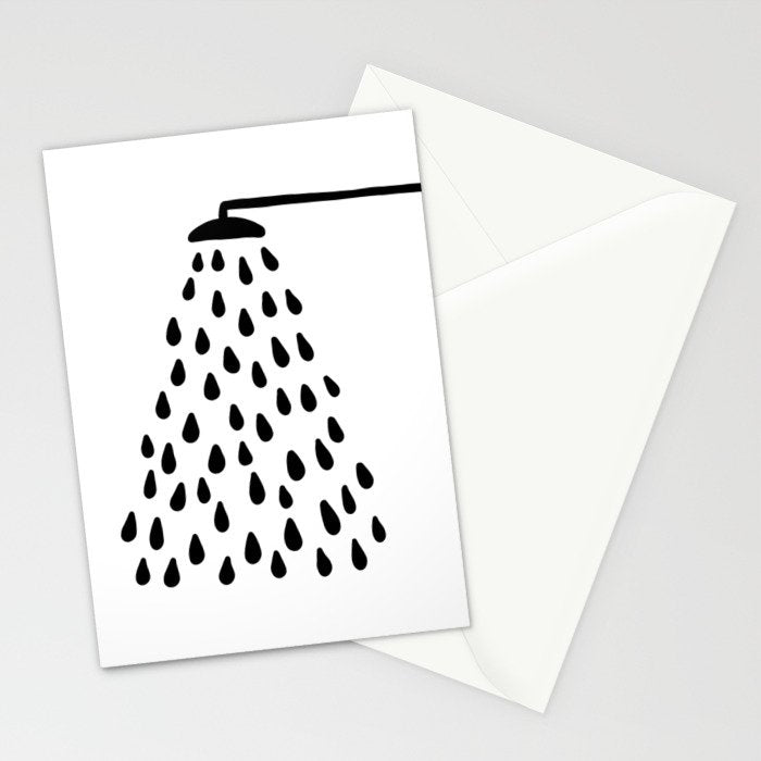 Shower drops with feucet on the right side Stationery Card Gallery Image 2