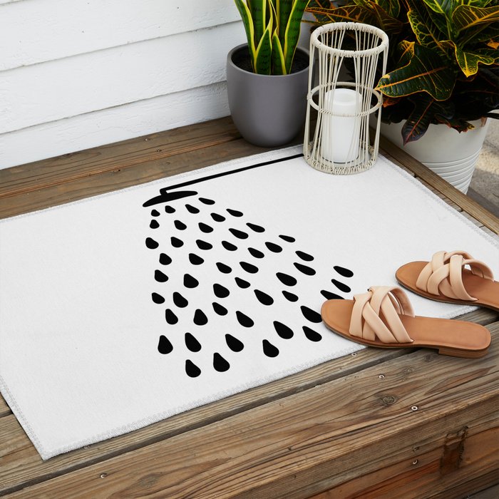 Shower drops with feucet on the right side Outdoor Rug Gallery Image 2