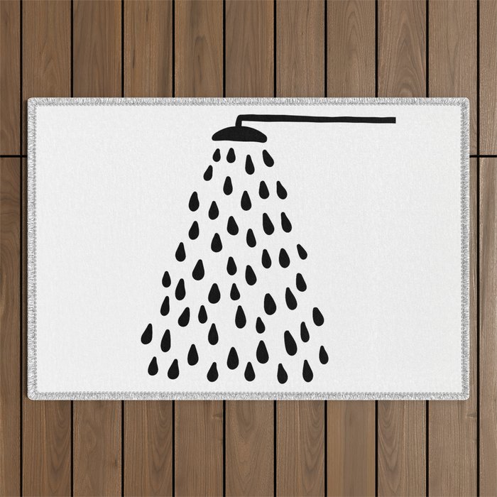 Shower drops with feucet on the right side Outdoor Rug Gallery Image 1
