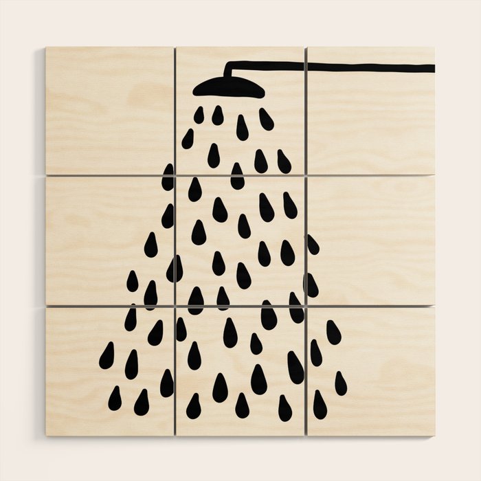 Shower drops with feucet on the right side Wood Wall Art Gallery Image 1