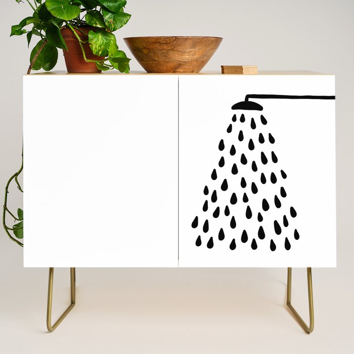Shower drops with feucet on the right side Credenza Gallery Image 1